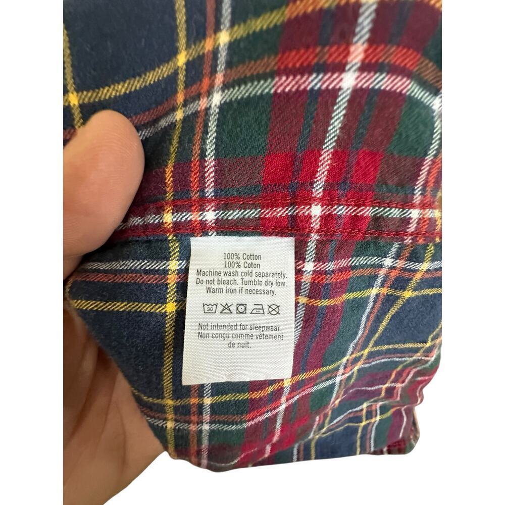 Janie and Jack Boys' Red Green Plaid Print Button Down Tartan Shirt Size 4 - Picture 4 of 5